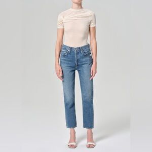 Aritzia | Agolde High rise straight crop Jeans 26 in frequency organic cotton